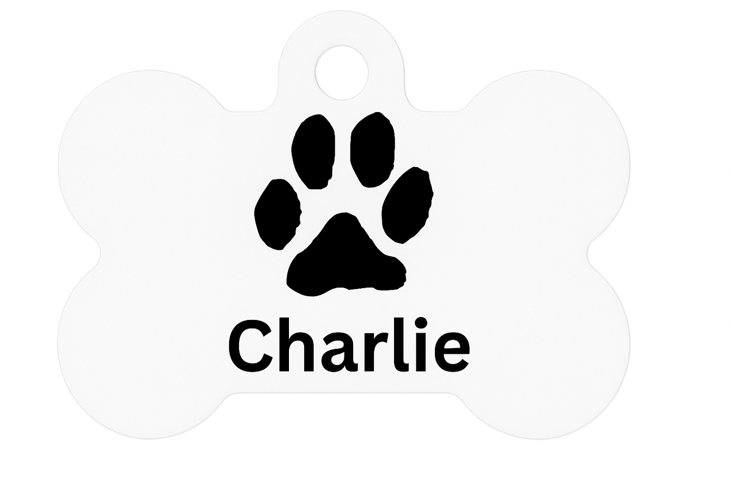 Pet Tag - Bone-Shaped ID with Name 'Charlie'