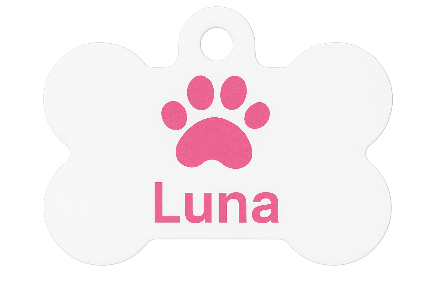 Dog Tag with Name “Luna” – Bone Style Pet ID Tag
