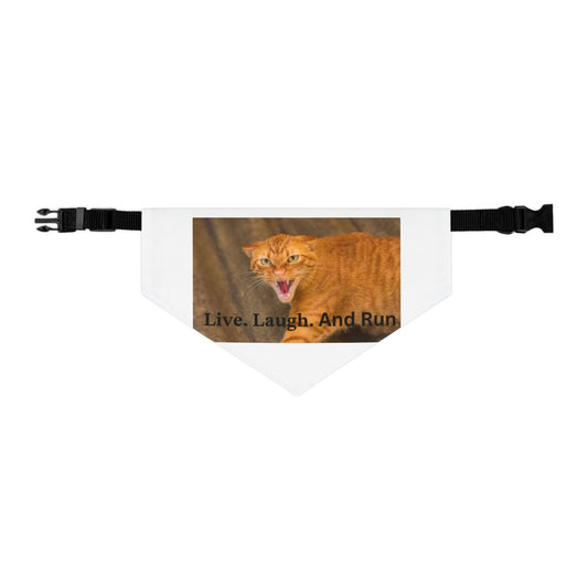 Pet Bandana Collar - 'Live, Laugh, And Run'