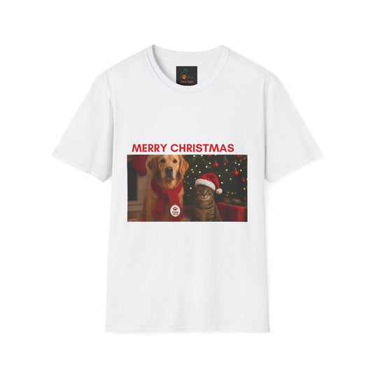 Merry Christmas Pet Lovers T-Shirt, Cute Dog Cat Tee, Holiday Apparel, Gift for Animal Lovers, Festive Unisex Shirt, Christmas Gift