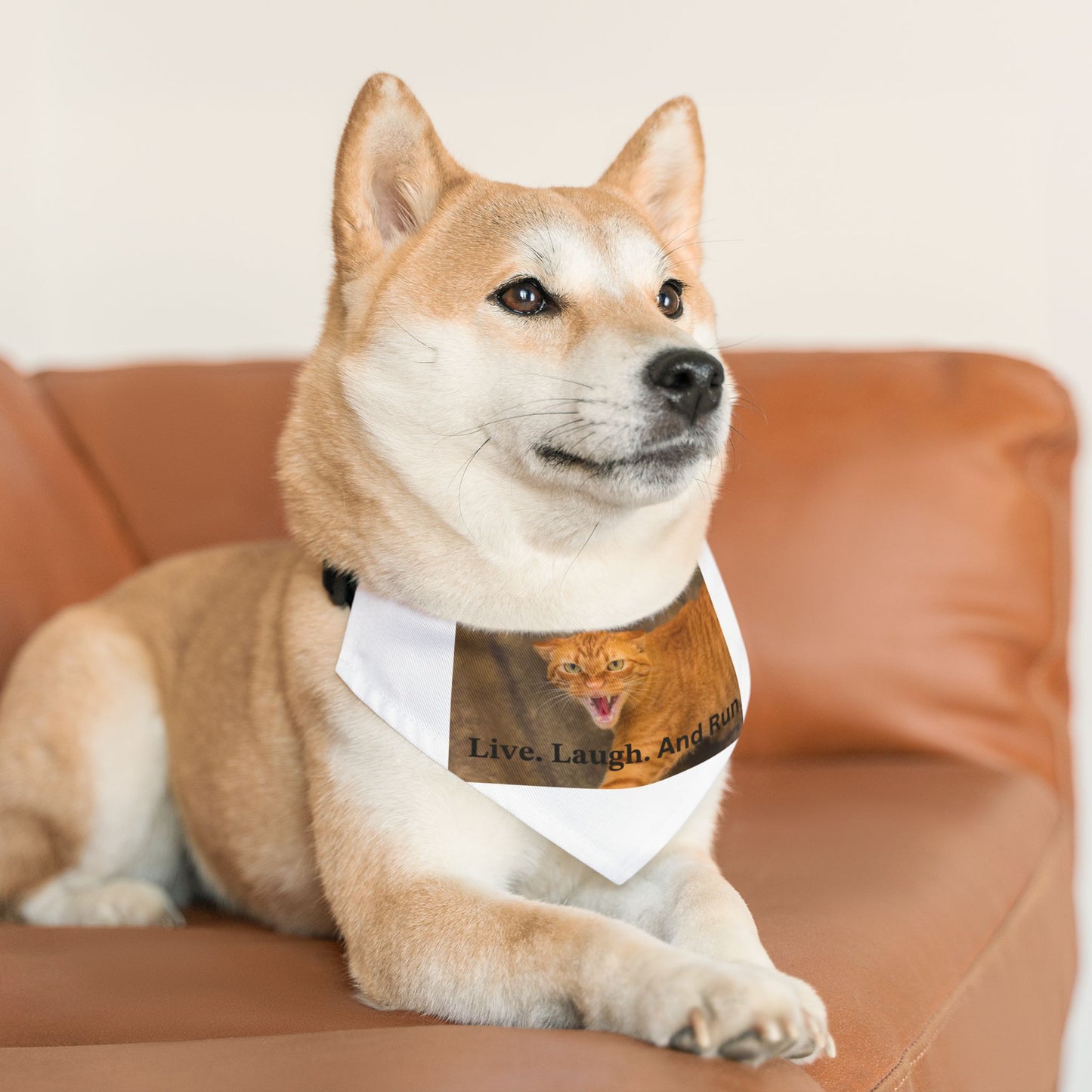 Pet Bandana Collar - 'Live, Laugh, And Run'