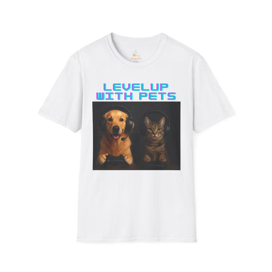 T-Shirt Level Up with Pets Design