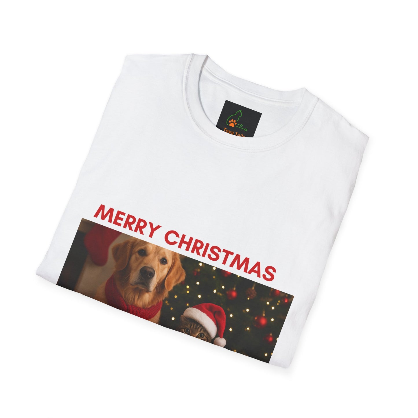 Merry Christmas Pet Lovers T-Shirt, Cute Dog Cat Tee, Holiday Apparel, Gift for Animal Lovers, Festive Unisex Shirt, Christmas Gift