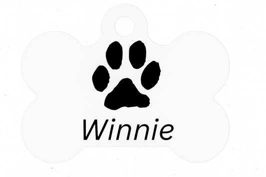 Personalized Pet Tags with Paw Print - Custom Name Dog ID Tag